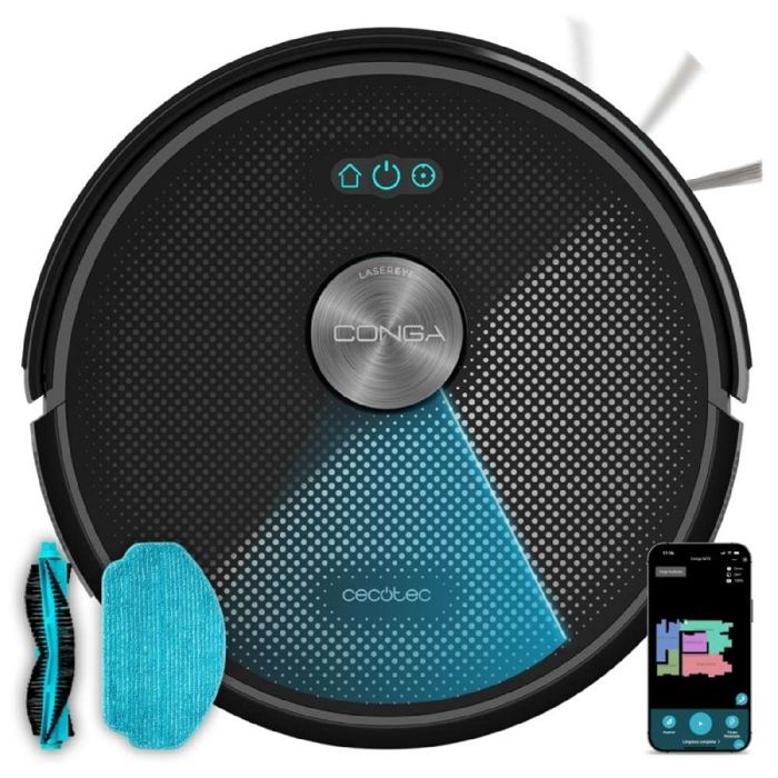 Cecotec Conga M50 Robot aspirateur. Navigation laser. Pression daspiration de 5000 Pa. 3200 mAh