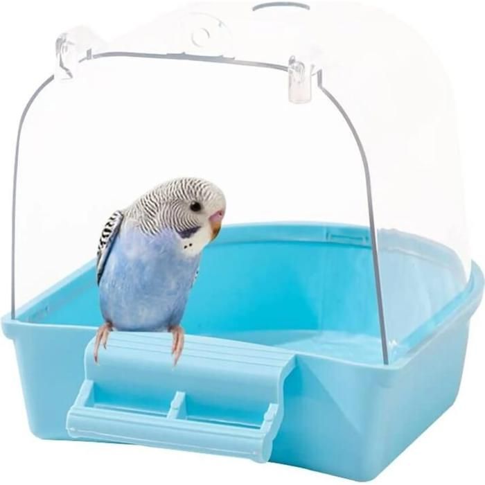 Baignoire pour perroquet - ULISEM - Plastique épais - Perchoir intégré - Fond en filet antidérapant