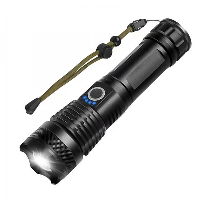 Lampe de Poche - Ultra Puissante 5000 Lumens - Rechargeable USB - Étanchéité IPX65 - Tactique