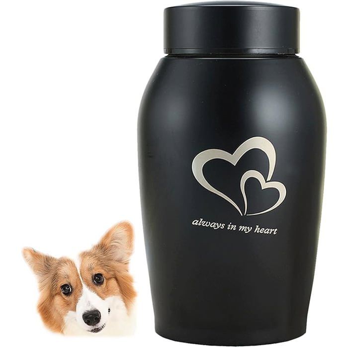 Meilleurs prix pour Urne souvenir Urne pour animaux de compagnie Urnes funéraires pour chiens et chats Urne commémorative en acier inoxydable Urne Noir