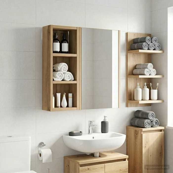 vidaXL Armoire murale de salle de bain Chêne artisan 20 x 10 x 50 cm 889286