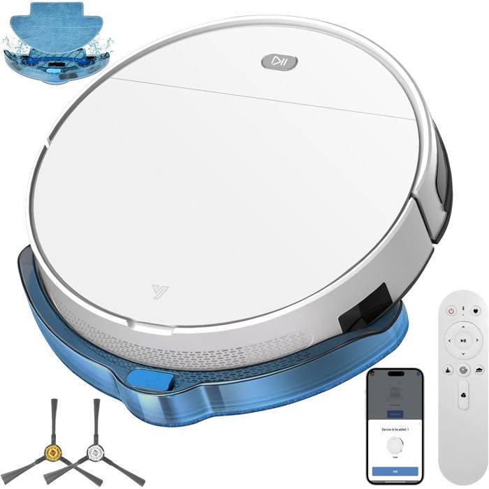 2026 Robot Aspirateur Laveur2 En 1 Aspirateur Robot 5500Pa Mince Connecté Avec Wifi / Alexa / App3 Modes De NettoyageAuto Charge