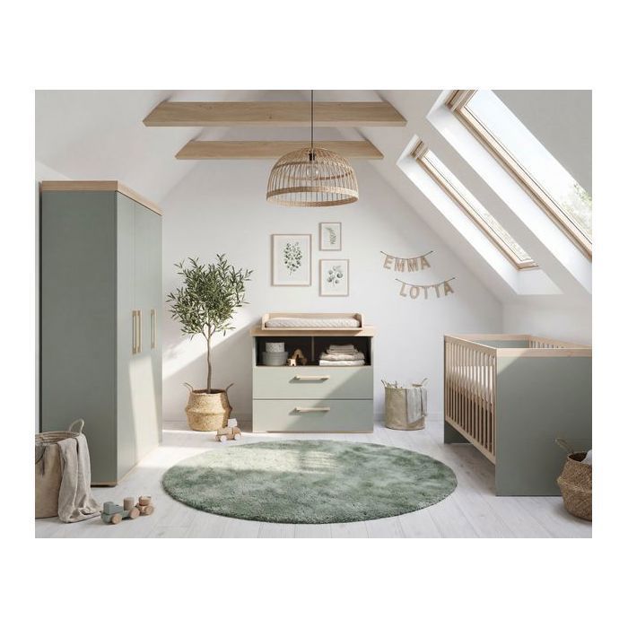Ensemble Chambre Bébé Jimmy - ROBA - Chambre Complète Trio - Sauge / Chêne