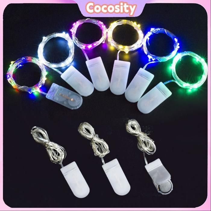 Cocosity Guirlande lumineuse à boutons LED blanche 12PCS 003 W Bouton De Chaîne De Lumières Froid Lumière 20 luminaire kit