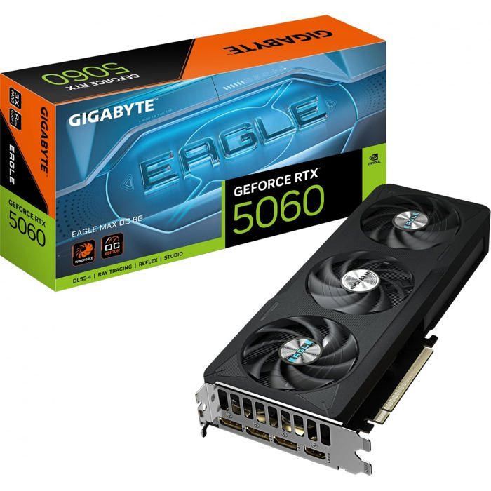 Carte Graphique Gigabyte GeForce RTX 5060 EAGLE MAX OC 8G – 8 Go GDDR7, PCIe 5.0 - vue 3