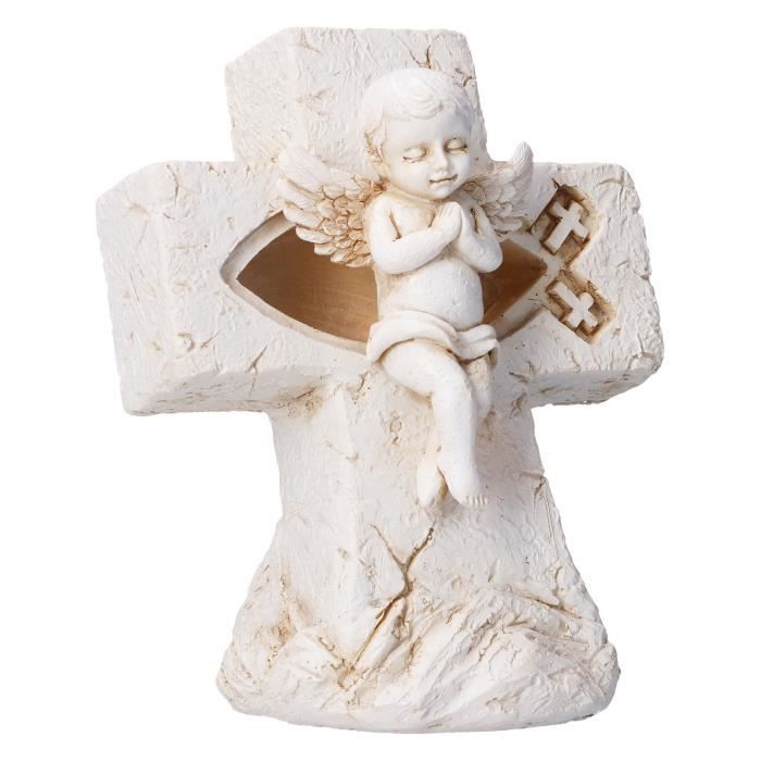 Akozon Figurine de crèche de Noël Statue d'ange au design creux, aspect