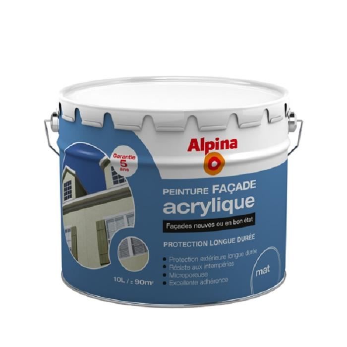 Peinture acrylique mur exterieur ton pierre 10l - Achat / Vente pas cher