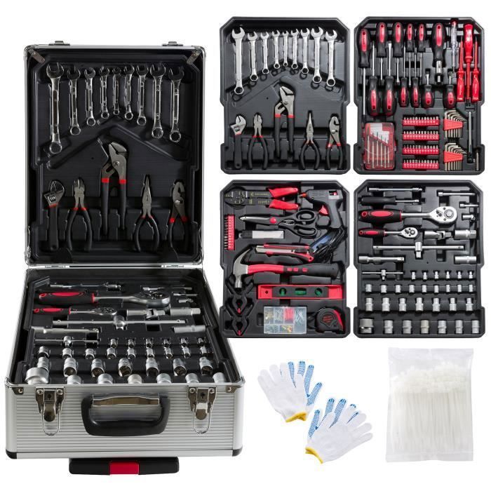 AREBOS Valise à Outils 1200 Pièces Mallette à Outils Coffret à Outils Set Boîte AREBOS Valise à Outils 1200 Pièces Mallette à Outils Coffret à Outils Set Boîte