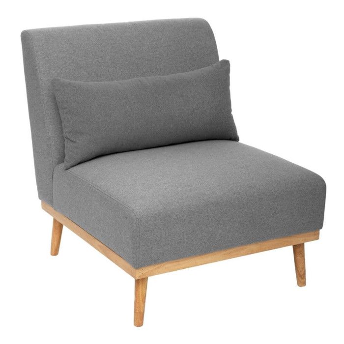Fauteuil bas Andria pieds bois gris galet Atmosphera