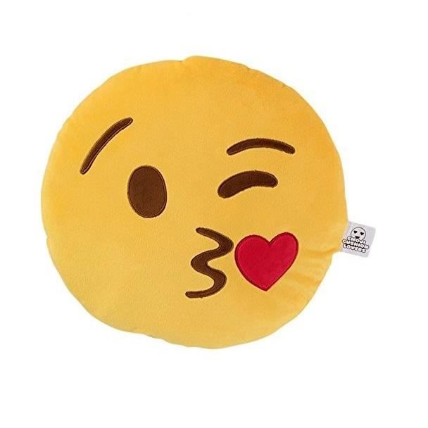 Lot De 2 Coussins Émoji Jaunes – Générique – Moelleux Et Fun