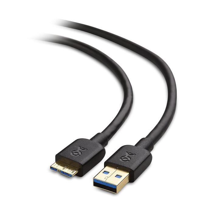 Cable usb3 vers Micro B (Cable USB 3.0 vers Micro B), Noir, 2m[620 ...
