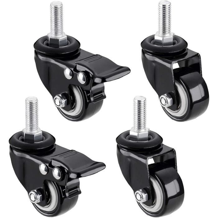 La Couleur Rouge Roulettes De Meubles En Caoutchouc Souple, Roulettes