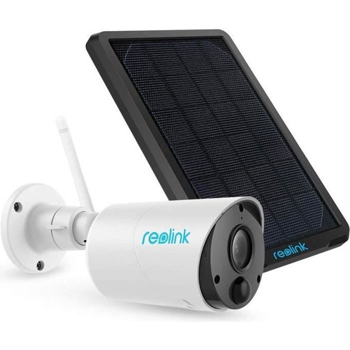 Reolink Panneau Solaire dalimentation en continu pour ext/érieur sans Fil /à Batterie Rechargeable cam/éra de s/écurit/é Argus 2//Argus Pro//Argus Eco//Go /étanche Montage r/églable avec c/âble de 4 m/ètre