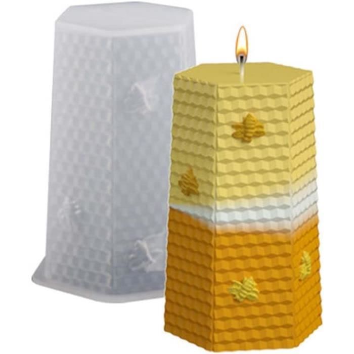 Moule En Silicone Pour Bougie En Forme De Ruche D’abeille – Réutilisable, Facile à Démouler – Taille Environ 11x6x6 Cm – Pour Cire De Soja, Paraffine…