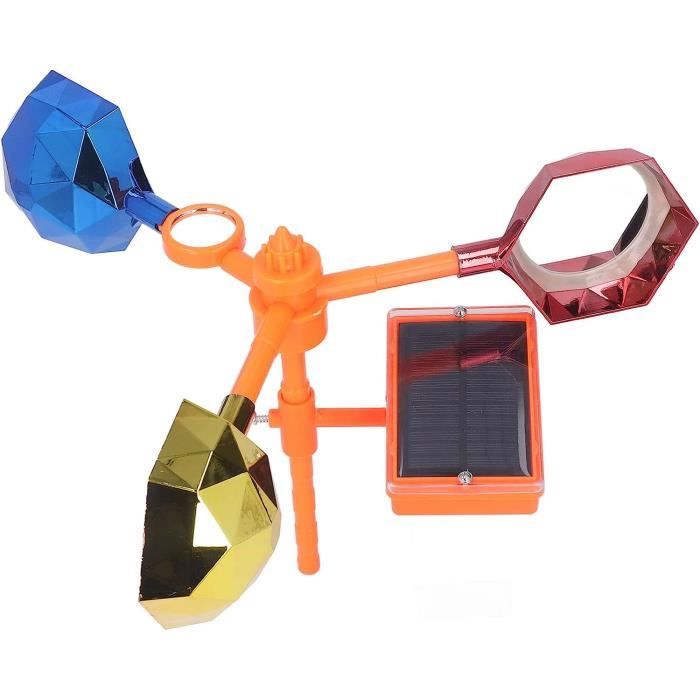 Épouvantail Solaire Rotatif Pour éloigner Les Oiseaux - Alimentation Solaire Et éolienne - Volume Réglable - Anti-pluie - Pour Jardin, Verger Et Champ