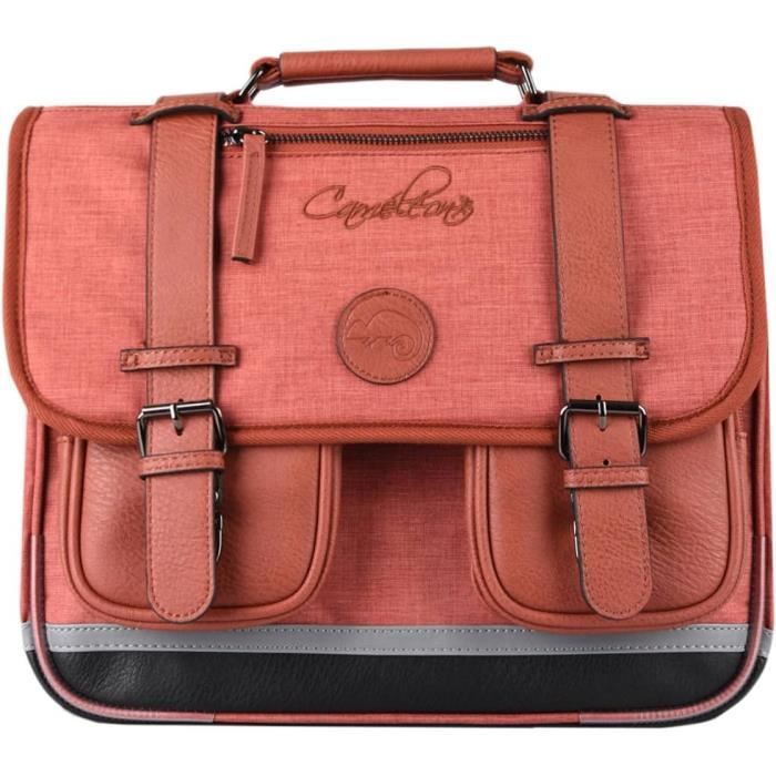 Cartable 35Cm Cam l on Vintage Color Avec 2 Compartiments Id al