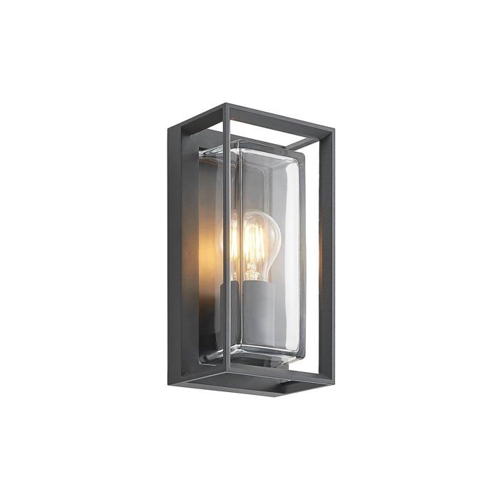 Applique extérieure - Arcchio - lampe murale extérieure - Aluminium Verre - gris foncé transparent