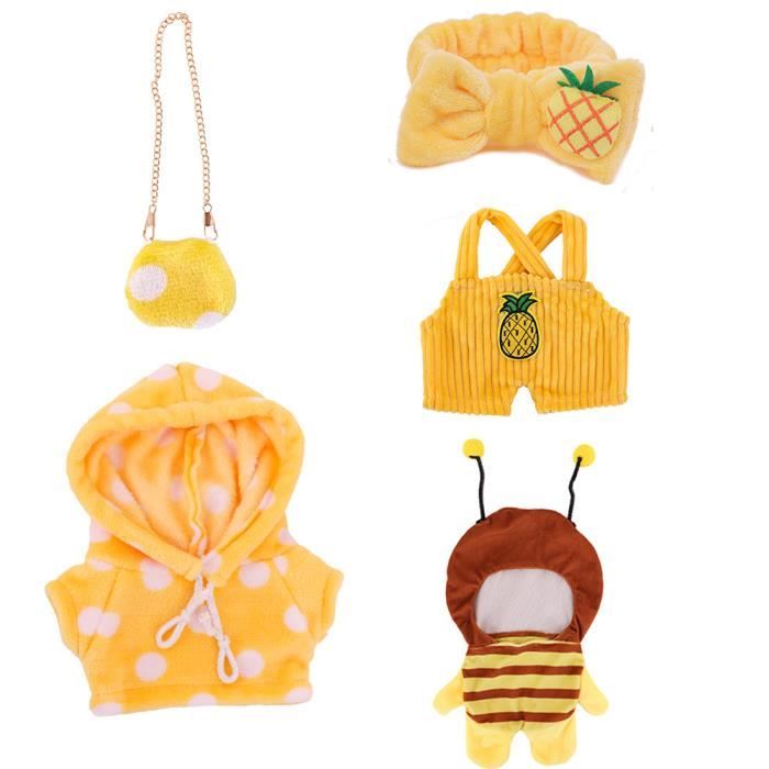 Vêtements Labubu De 17cm, 1 Pièce, Mini Tenue De Poupée En Peluche, Accessoires, Salopette, Robe, épingle à Cheveux Pour Les Fans De Poupées Labubu, Cadeau Pour Enfants