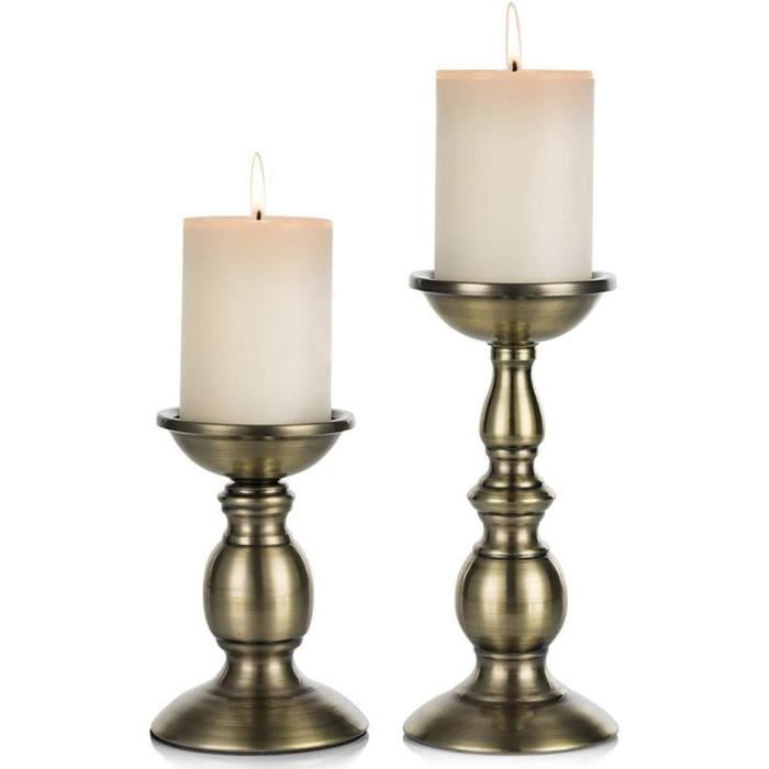 Bougeoir En Métal Blanc - 2 Pièces De 2,2 Cm - Idéal Pour Dîners, Mariages Et Décorations De Table