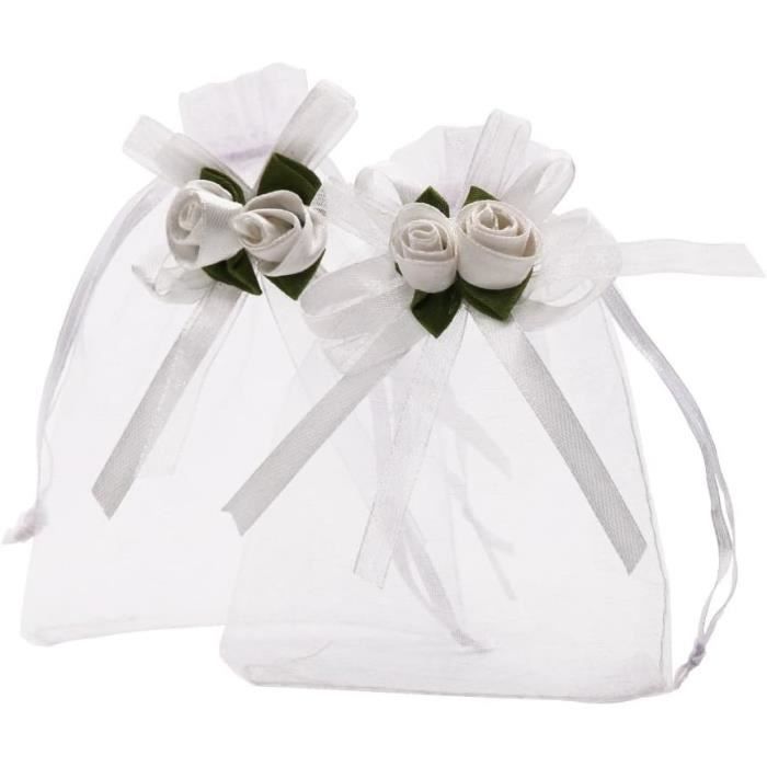 50 Pochettes Cadeaux Organza 30x40 Cm - Avec Cordon Serrage - Pour Mariage, Anniversaire, Bijoux, Bonbons