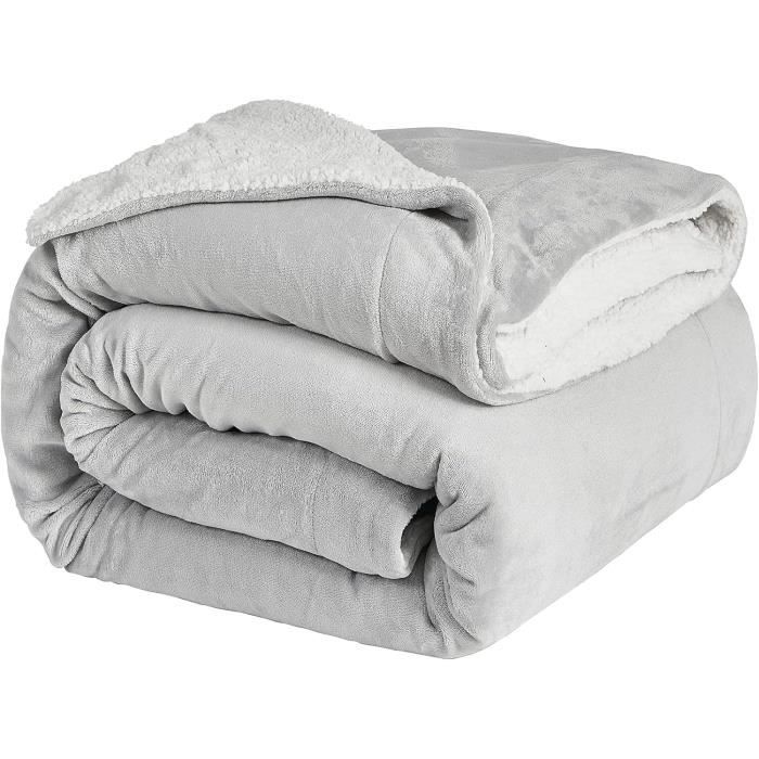 Grand Plaid Polaire HOMELEVEL Beige 150x220 Cm – Neuf Avec étiquettes