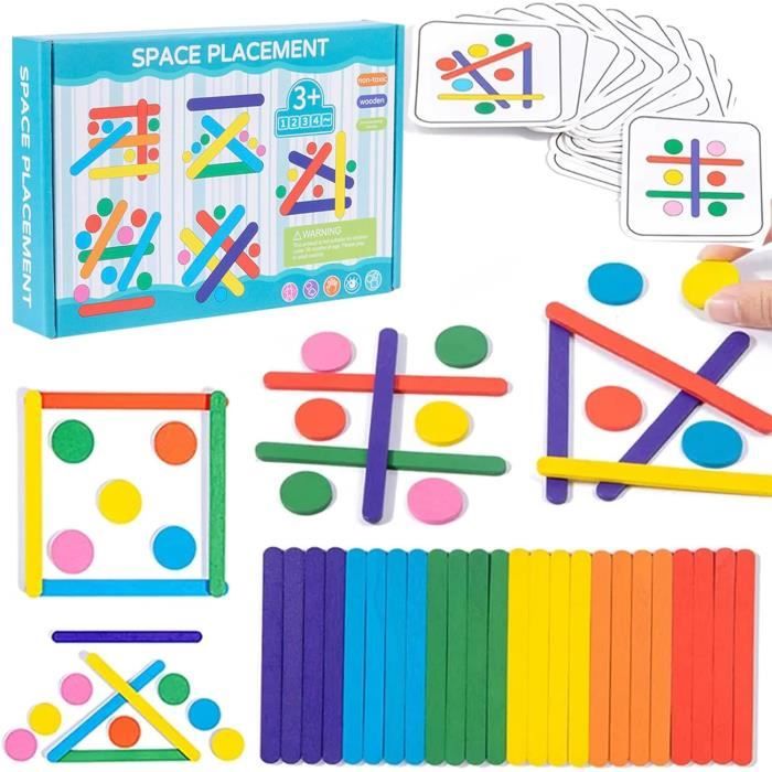 KUKUTrue Jouet Montessori 2-6 Ans - Labyrinthe Magnétique Bois Couleurs Et Horloge