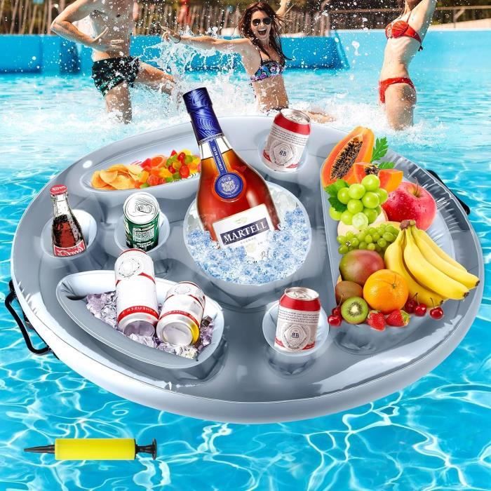 Porte-Gobelet Gonflable Pour Piscine - Flottant, 8 Emplacements, Pour Boissons Et Snacks - 7