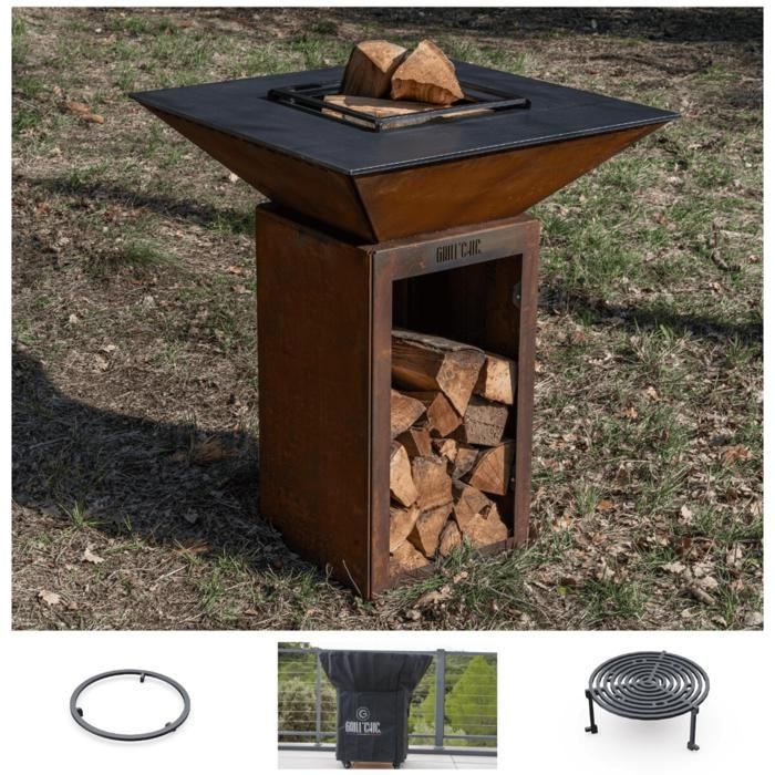PACK PRINTEMPS - Bras&eacute;ro C&eacute;venol bois 74x74 corten - 100% fabriqu&eacute; en France - CEVENOL7490BCOR+ 