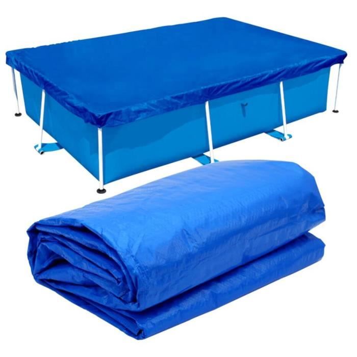 Bache Piscine Rectangulaire 400 x 211 cmCouverture de PiscinePlus épais et Durable Résistant à la Poussière et aux FeuillesBleu