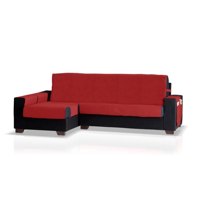 Couvre Canape D Angle Serrella Angle Gauche Taille Petit 200 Cm Couleur Rouge Composition 50 Coton 50 Polyester Cdiscount Maison