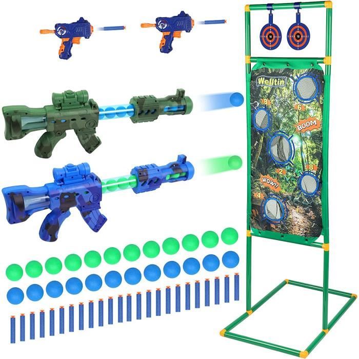 Cadeaux d'anniversaire pour garçons de 6 à 12 ans, pistolet jouet avec  cible pour jeu de tir, jouets de plein air pour enfants de 8 à 12 ans,  jouets de sport de