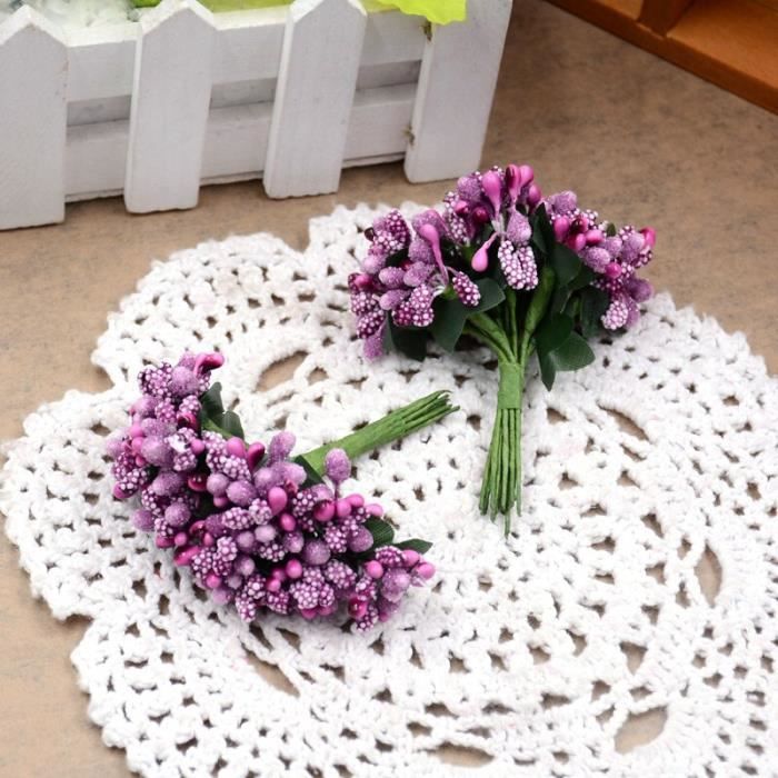 JINJUMEI Lot De 1400 étamines Artificielles En Forme De Malt, étamine De Fleur Double Tête Faite à La Main Pistil De Pollens Floraux Artificiels Pour La Fabrication De Fleurs, Décoration Artisanale