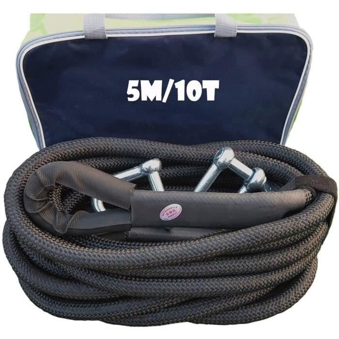 Corde De Remorquage Kinetic 5m/5t - Avec 2 Crochets De Sécurité - Pour Voiture, SUV, 4x4
