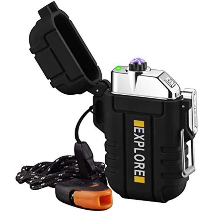 FOTN Rechargeable Plasma Briquet USB Coupe-Vent électrique Briquet avec diodes électroluminescentes Puissance Affichage 