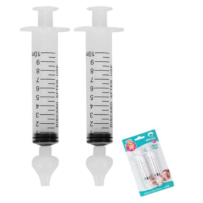Kit Seringue Nasale Bébé X6 + Sel Nasal X10 + Brosse – Mouche Bébé Réutilisable Sans BPA, Hygiène Nasale Douce