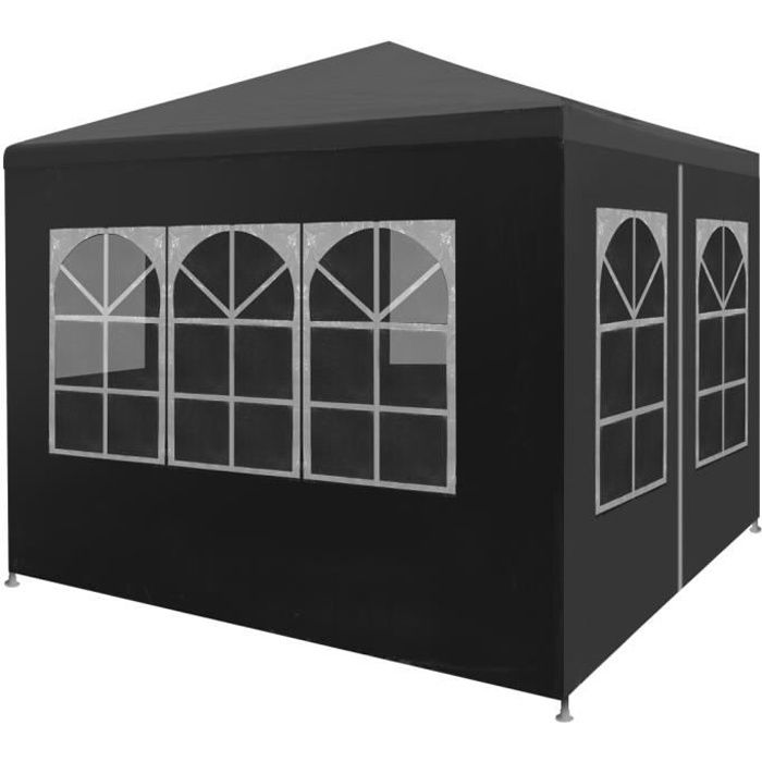 Tonnelle de Jardin Tente Réception Pavillon Barnum Chapiteau Pliante Pliable 3 x 3 m Anthracite