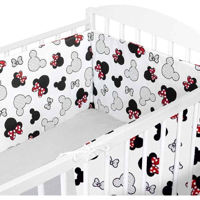 Tour De Lit Bebe Garcon 180 X 30 Cm Contour Lit Bebe Respirant Souris Sur Blanc 54 Cdiscount Puericulture Eveil Bebe