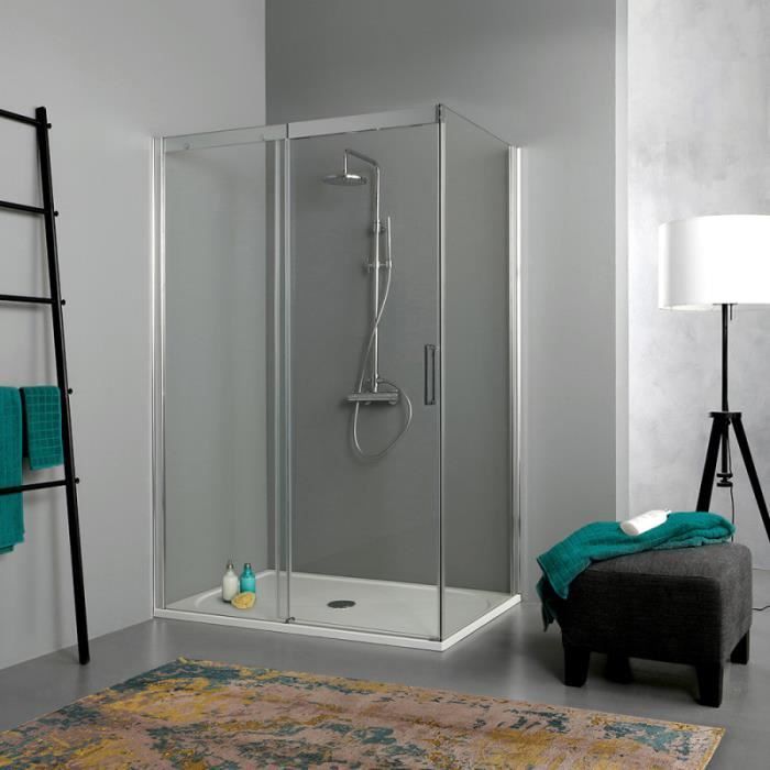 Kendalfloral Com Douches Et Composants De Douche Installations Salles De Bain 190cm Aica Cabine De Douche 120x80cm Porte Coulissante Plus Une Paroi Laterale Hauteur