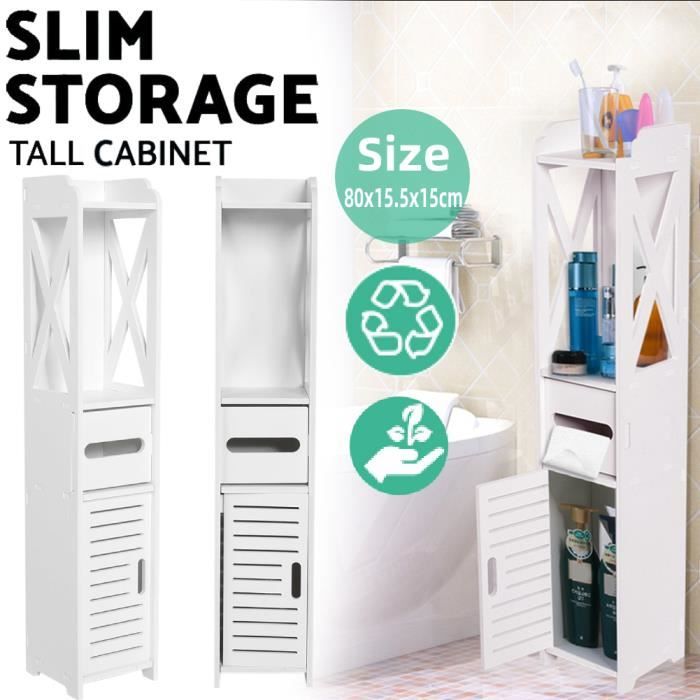armoire colonne de salle de bain etagere douche meuble de rangement armoire toilette 80x15 5x15cm yes achat vente colonne armoire sdb armoire de rangement meuble cdiscount