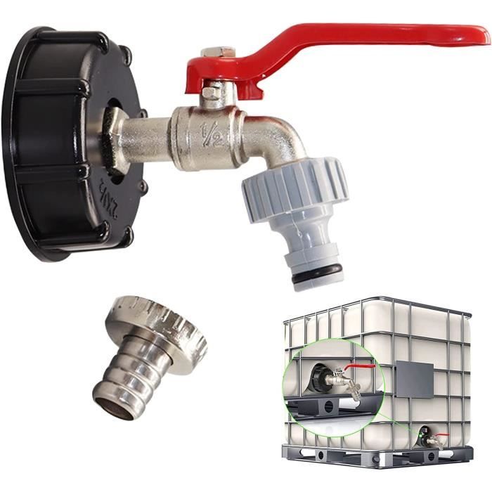 Connecteur Filtre Réservoir IBC 32mm - Adaptateur Tuyau Eau Pluie Avec Sortie Filtre - Pour Système Collecte Eau