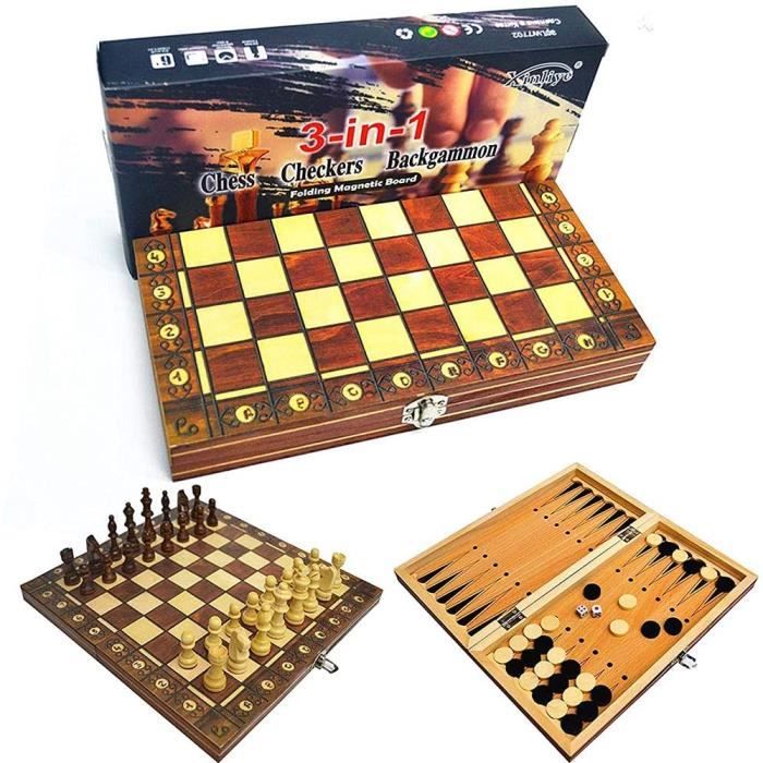 Jeu D’échecs Magnétique Voyage – échiquier Pliable 20x20 Cm, 32 Pièces Aimantées, Cadeau éducatif Pour Enfant Et Adulte