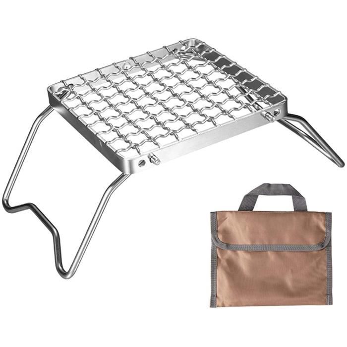 Drfeify Branchie Pliante En Acier Inoxydable Grille De Feu De Camp Pliante Grille En Acier