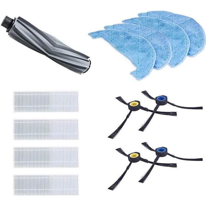 REYEE 4*Chiffon de Nettoyage Pads+4*Brosse latérale+4*Filtres HEPA + 1*Brosse Centrale ，pour AMIBOT Animal H2O et Animal Comfort H2O