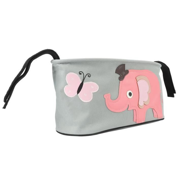 Sac De Rangement Pour Poussette - 35x32x13 Cm, Polyester, Se Fixe Sous La Poussette, Rangement Bébé Pratique