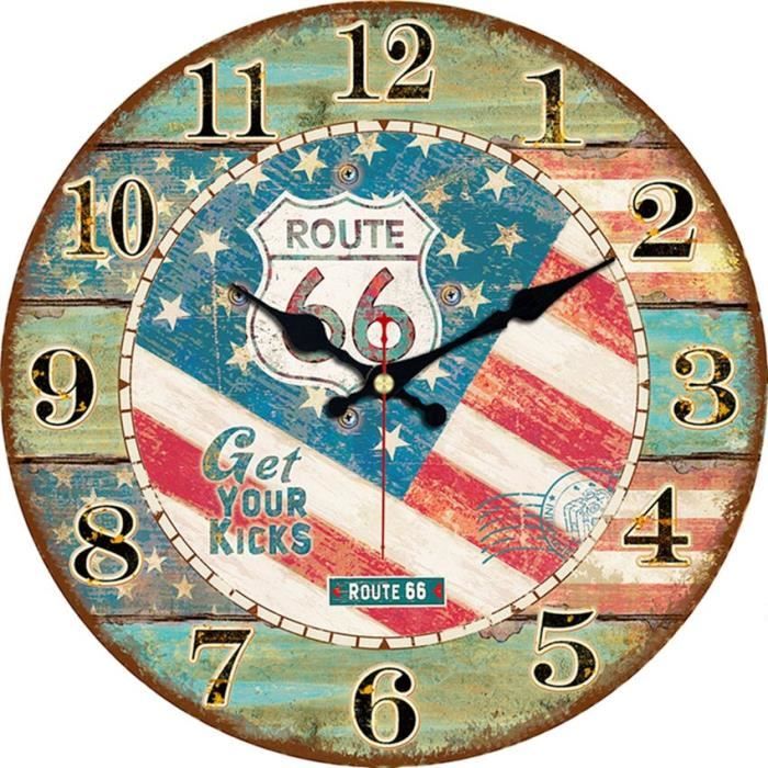 Horloge en métal VINTAGE avec chiffres romains, 47 cm