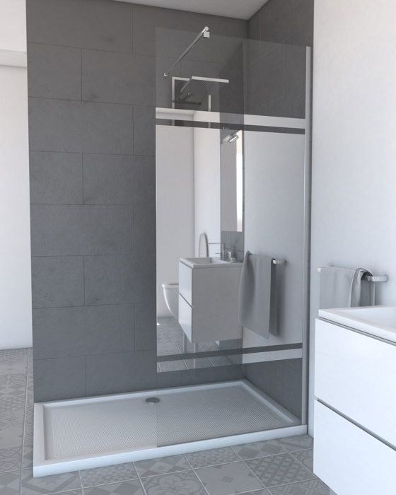 Pack paroi de douche MIRROR 90cm profile chrome - DIM: 90x200cm - FREEDOM 2 MIRROR 90 + barre de fixation FREEDOM 2 TELESCOPIC