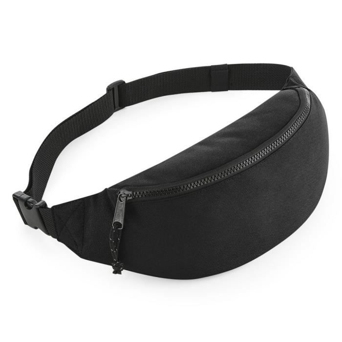 Sac Banane Lonsdale – Polyester, Plusieurs Poches, Taille Réglable, 27x14x10 Cm, Noir/blanc/cendré