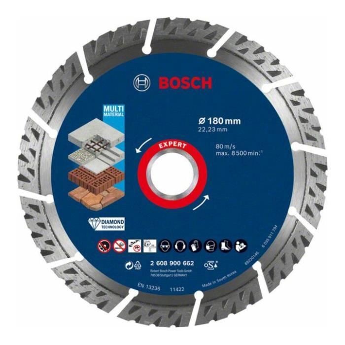 Bosch Disque à tronçonner diamanté EXPERT MultiMaterial 180 x 22 23 x 2 4 x 12 mm 2608900662 - vue 2