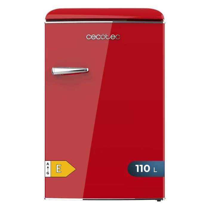 Cecotec Mini Frigo Rétro de 110 L Bolero CoolMarket TT Origin 110 Rouge E. Mini Réfrigérateur Classe E ICEBOX LED Intérieur