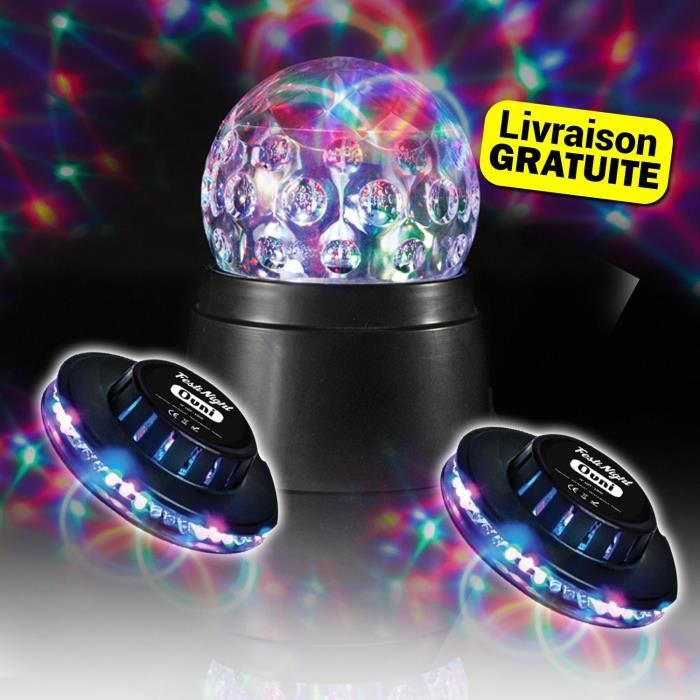 Nsssunnre Lumières de Moteur de Boule Disco Rotative avec Télécommande, 18 LED pour Rotateur de Boule à Facettes de 12, 16, 20 et 24 Pouces (Boule Non